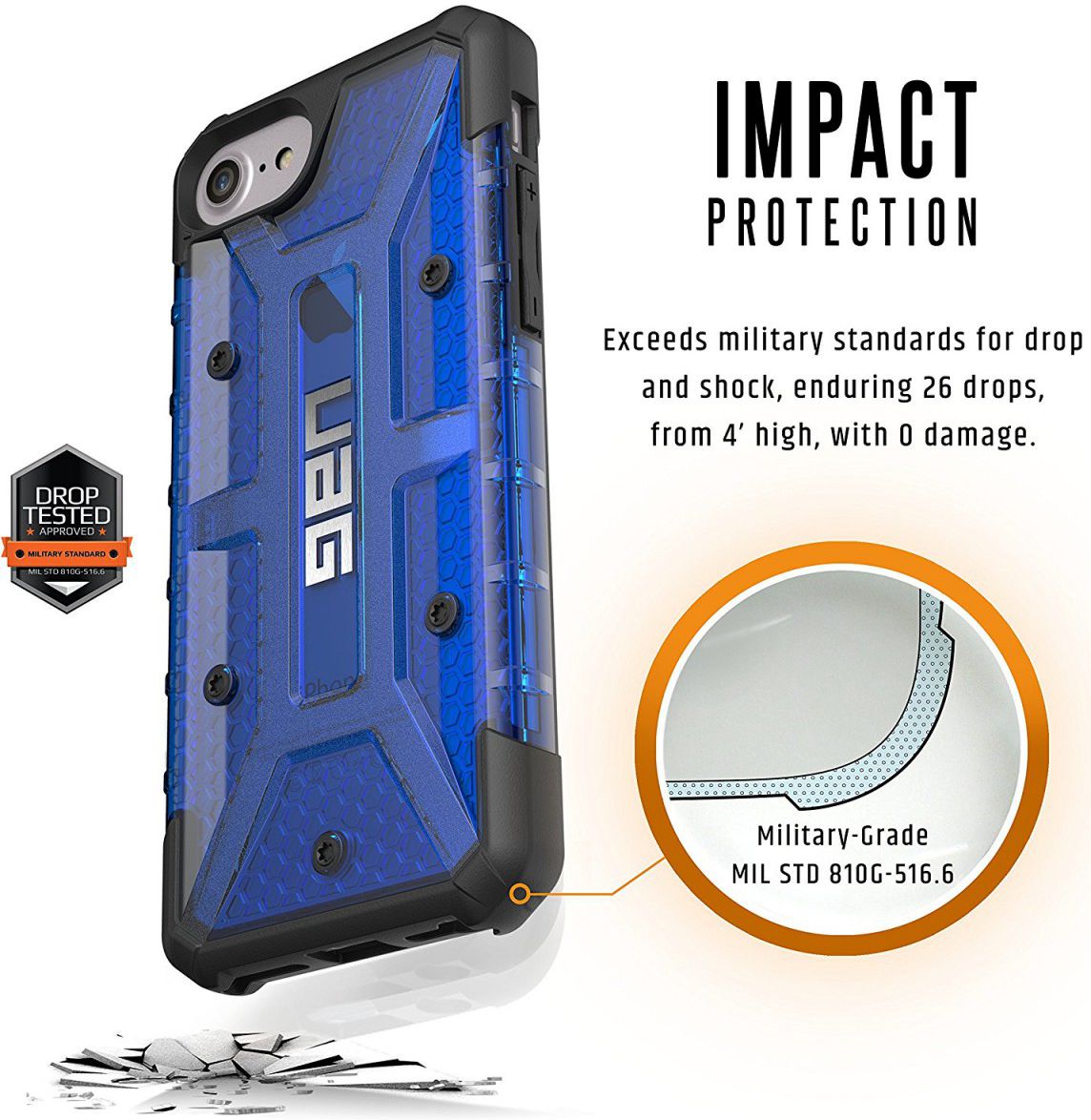 Urban Armor Gear Plasma Case Apple iPhone 7 / 8 Cobalt afbeelding 5
