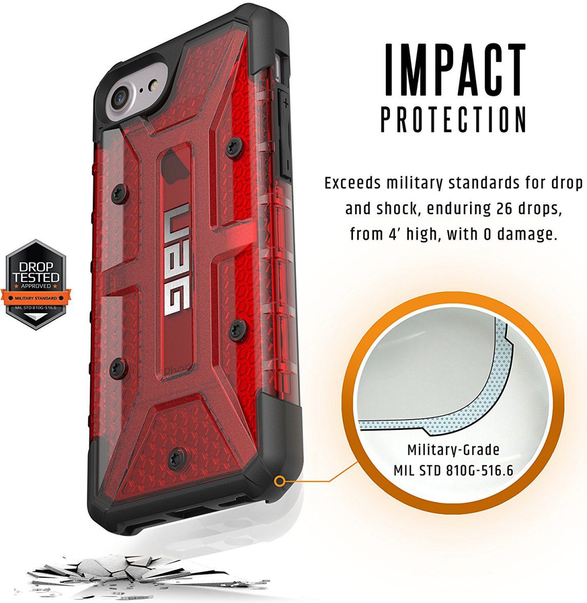 Urban Armor Gear Plasma Case Apple iPhone 7 / 8 Magma afbeelding 4