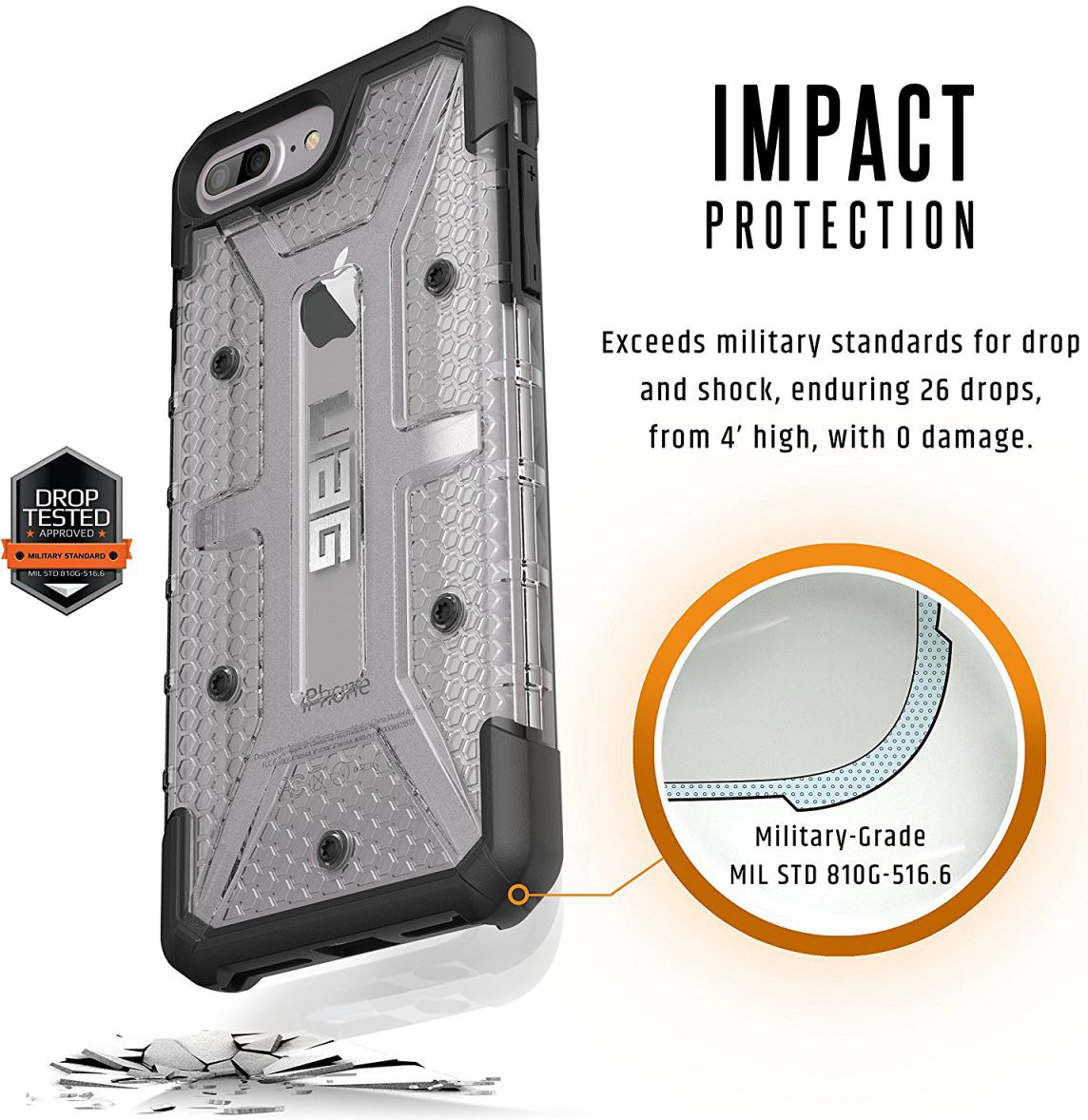 UAG Plasma Case Apple iPhone 7 Plus / 8 Plus Ice afbeelding 4