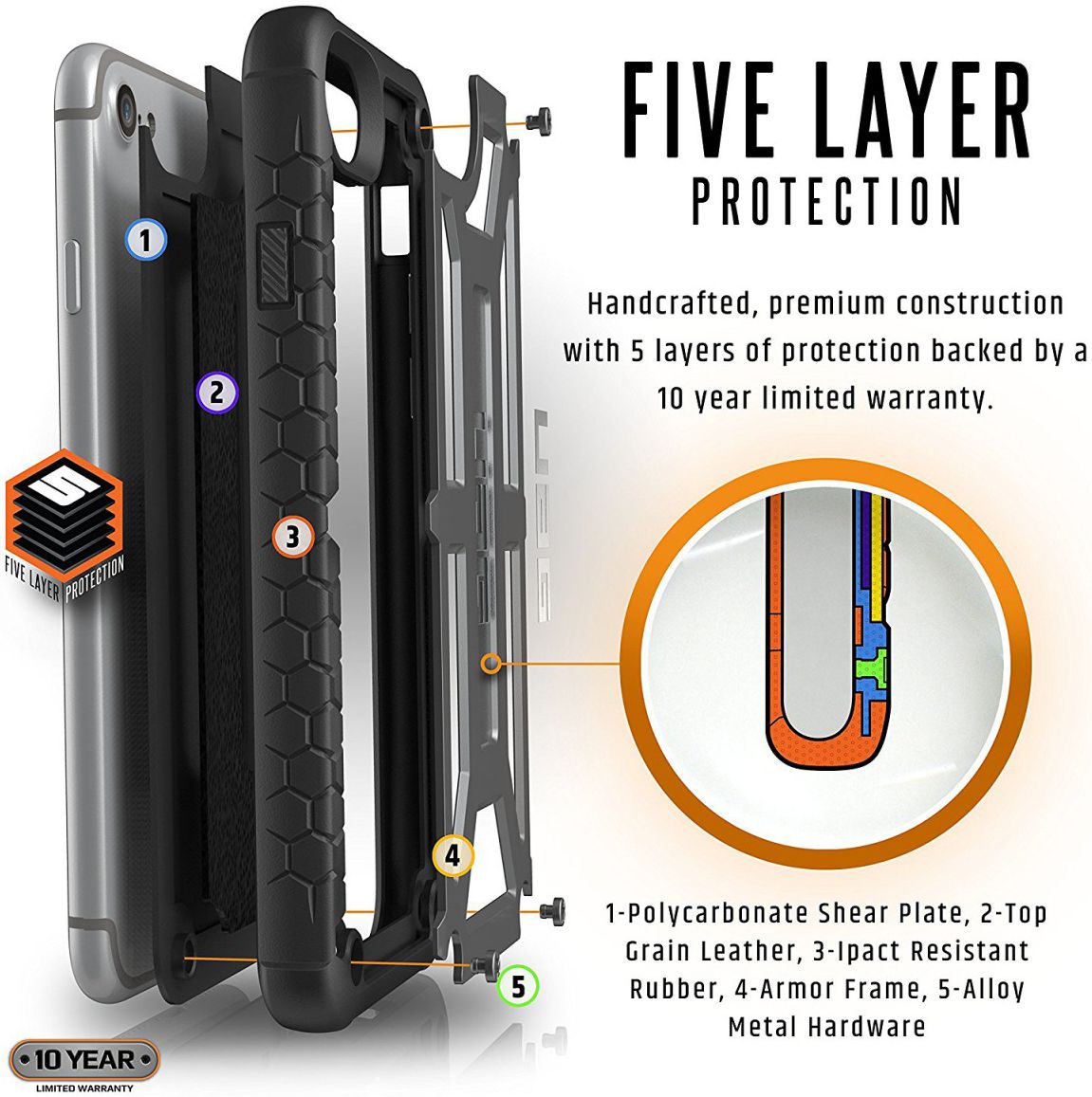 UAG Monarch Case Apple iPhone 7 / 8 Grafite afbeelding 4