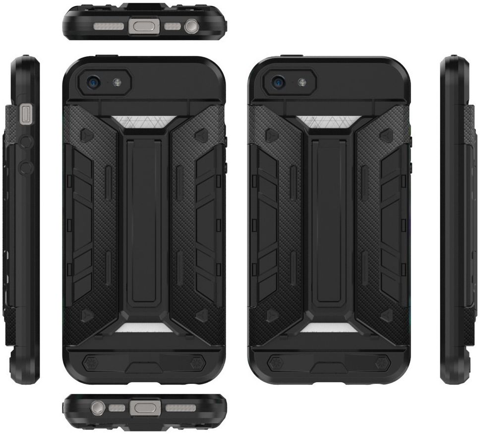 Hybride Apple iPhone 5/5S/SE Hoesje met Kaarthouder Zwart afbeelding 13