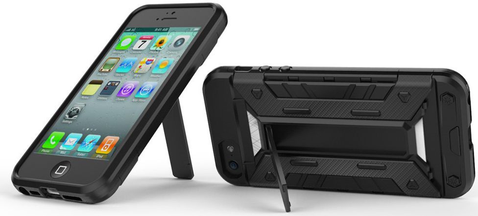 Hybride Apple iPhone 5/5S/SE Hoesje met Kaarthouder Zwart afbeelding 7
