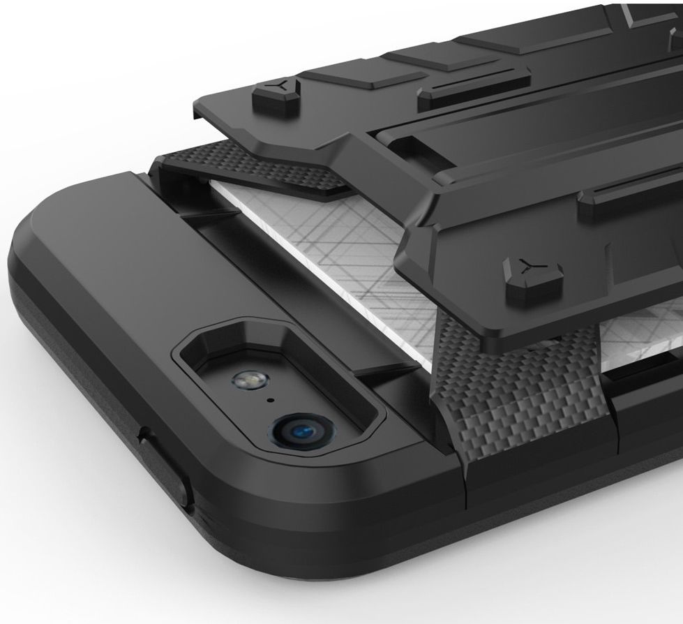 Hybride Apple iPhone 5/5S/SE Hoesje met Kaarthouder Zwart afbeelding 8