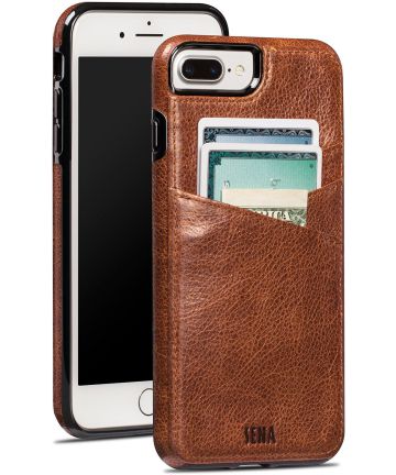 Sena Lugano Wallet Hoesje iPhone 7 Plus / 8 Plus Cognac Hoesjes