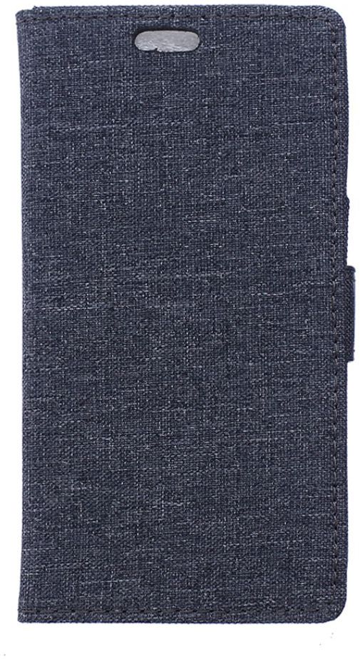 Huawei Y6 II Compact Linnen Portemonnee Hoesje Donker Blauw afbeelding 2