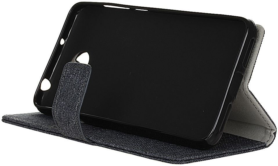 Huawei Y6 II Compact Linnen Portemonnee Hoesje Donker Blauw afbeelding 7