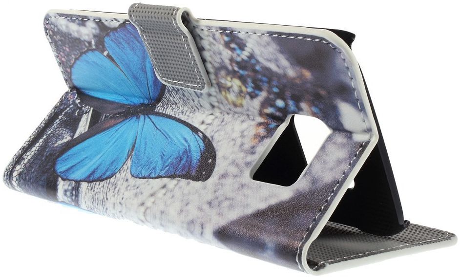 Samsung Galaxy S6 Edge Portemonnee Print Hoesje Blue Butterflies afbeelding 3