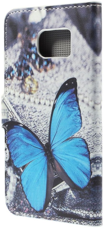Samsung Galaxy S6 Edge Portemonnee Print Hoesje Blue Butterflies afbeelding 4
