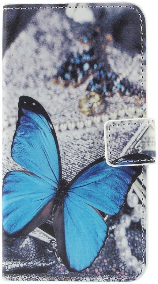 Samsung Galaxy S6 Edge Portemonnee Print Hoesje Blue Butterflies afbeelding 5