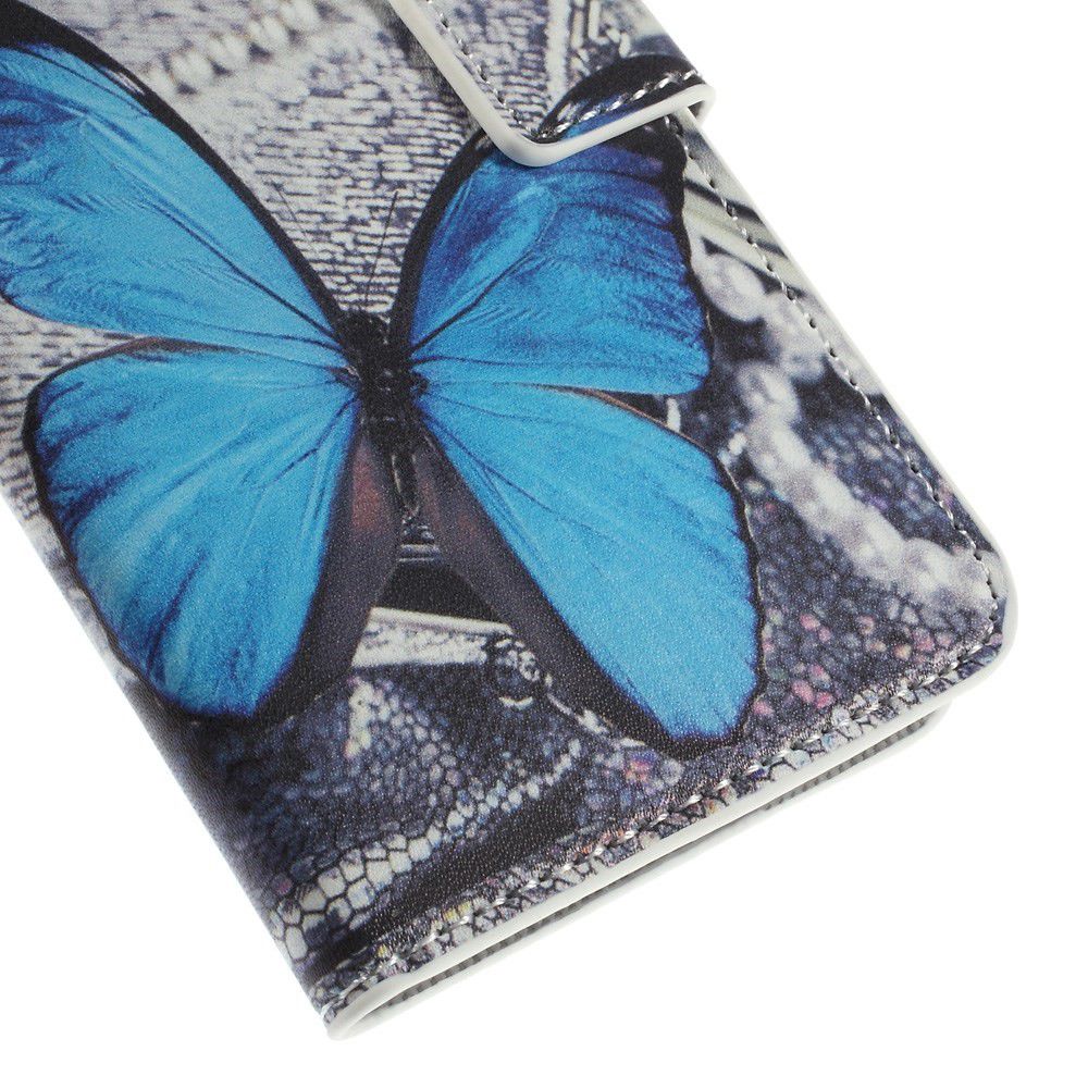 Samsung Galaxy S6 Edge Portemonnee Print Hoesje Blue Butterflies afbeelding 7