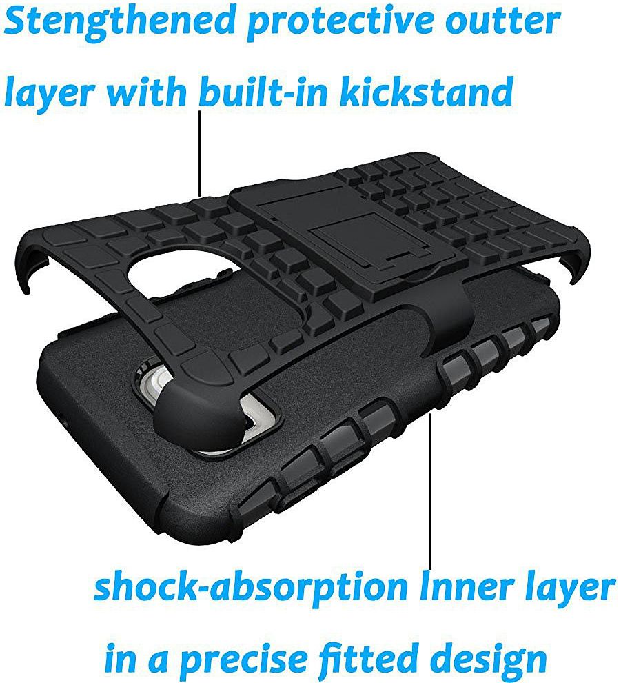 Hybride Samsung Galaxy S6 Back Cover Zwart afbeelding 2