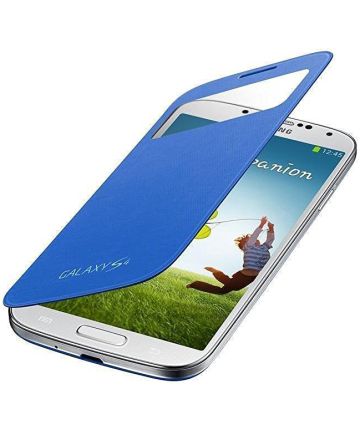 Samsung Galaxy S4 S-View Flip Case Blauw Hoesjes