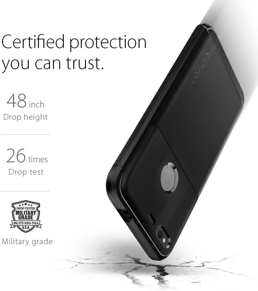 Spigen Rugged Armor Zwart Google Pixel Hoesje afbeelding 2