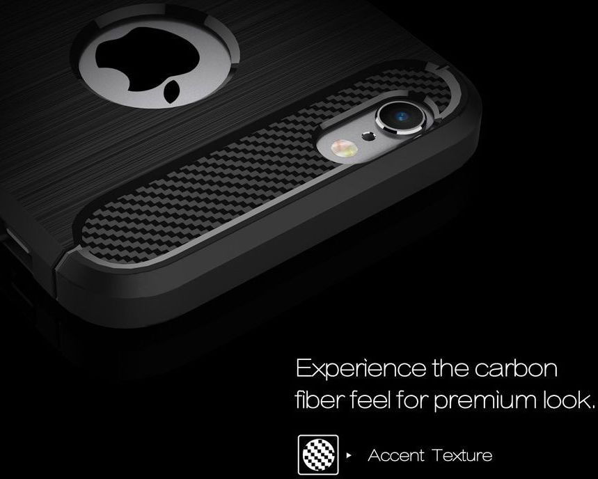 Apple iPhone 6S Plus Geborsteld TPU Hoesje Zwart afbeelding 4