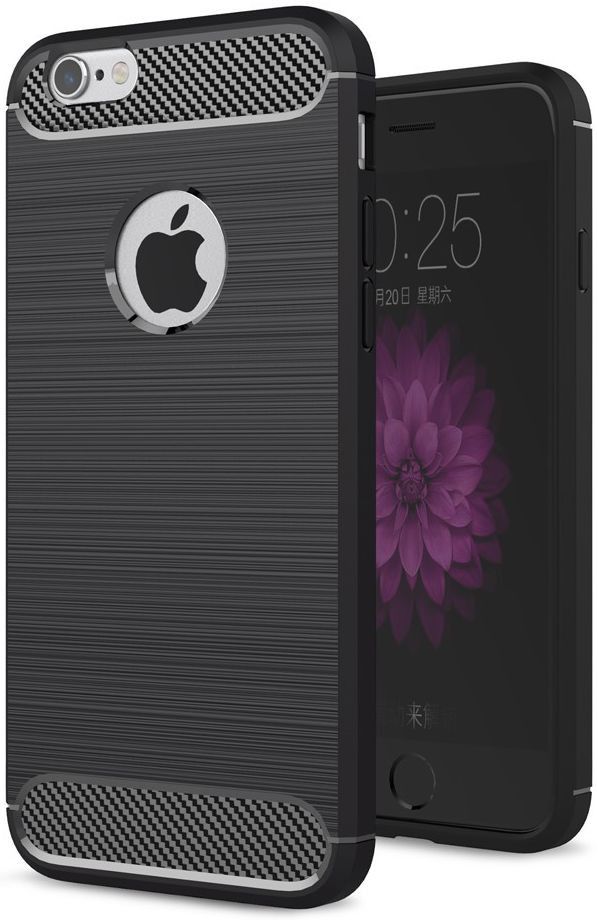Apple iPhone 6S Plus Geborsteld TPU Hoesje Zwart afbeelding 1