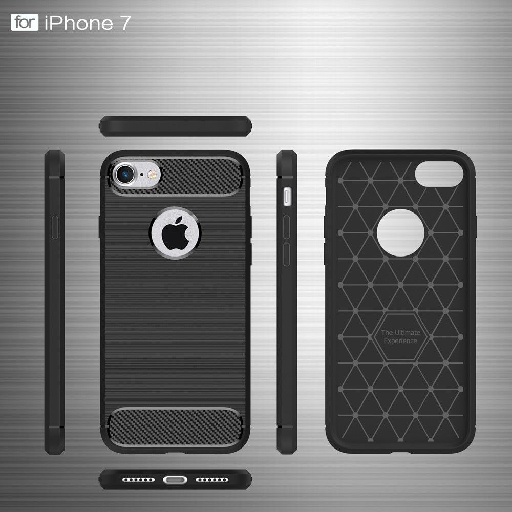 Apple iPhone 7/8 Geborsteld TPU Hoesje Zwart afbeelding 9