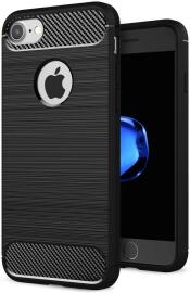 Apple iPhone 7/8 Geborsteld TPU Hoesje Zwart