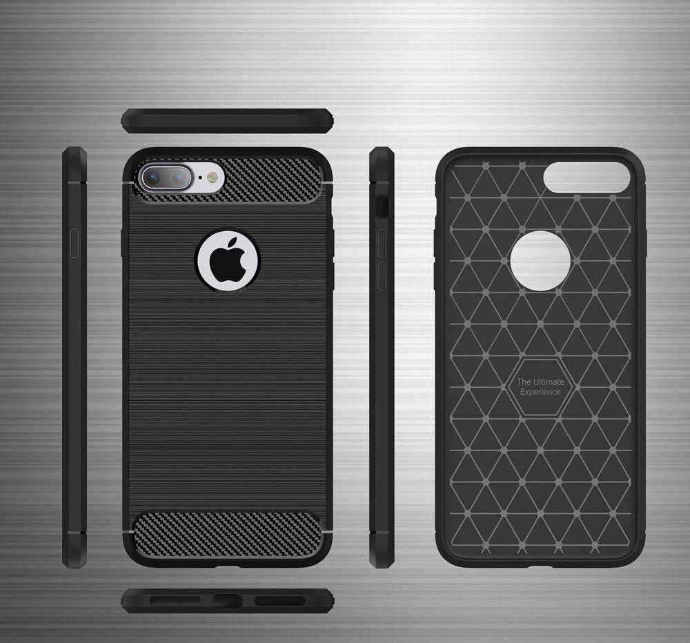 Apple iPhone 7 Plus / 8 Plus Geborsteld TPU Hoesje Zwart afbeelding 8