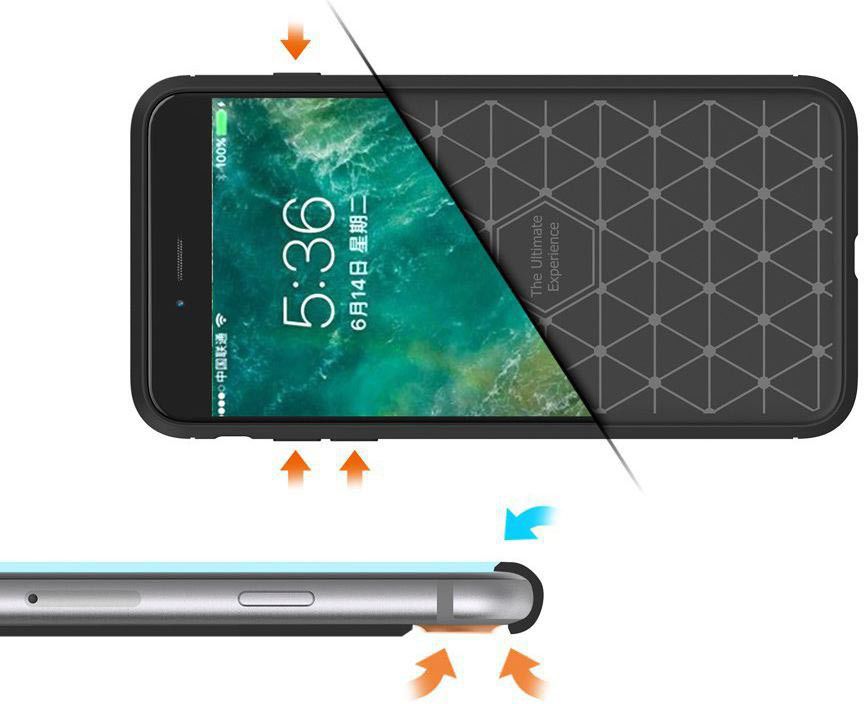 Apple iPhone 7 Plus / 8 Plus Geborsteld TPU Hoesje Zwart afbeelding 9