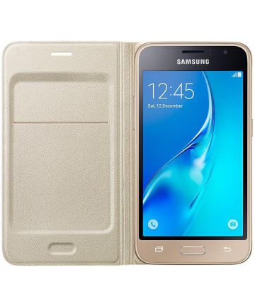 Samsung Galaxy J1 (2016) Wallet Case Goud Hoesjes