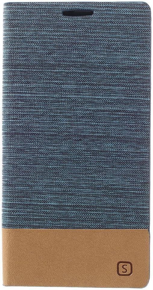Samsung Galaxy J5 (2016) Linnen Portemonnee Stand Hoesje Blauw afbeelding 3