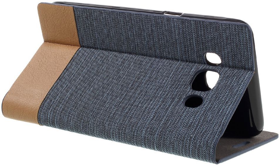 Samsung Galaxy J5 (2016) Linnen Portemonnee Stand Hoesje Blauw afbeelding 5
