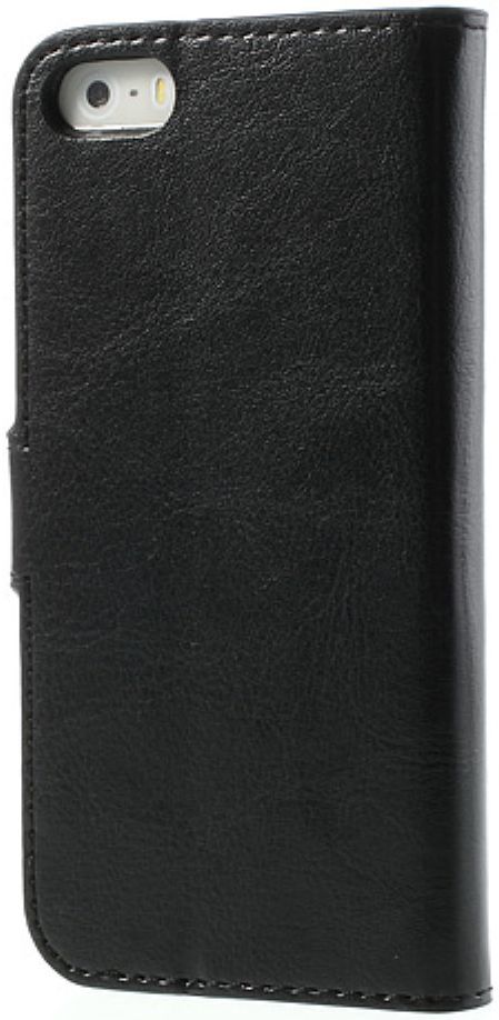 Apple iPhone SE / 5S / 5 Stijlvol Portemonnee Hoesje Zwart afbeelding 6
