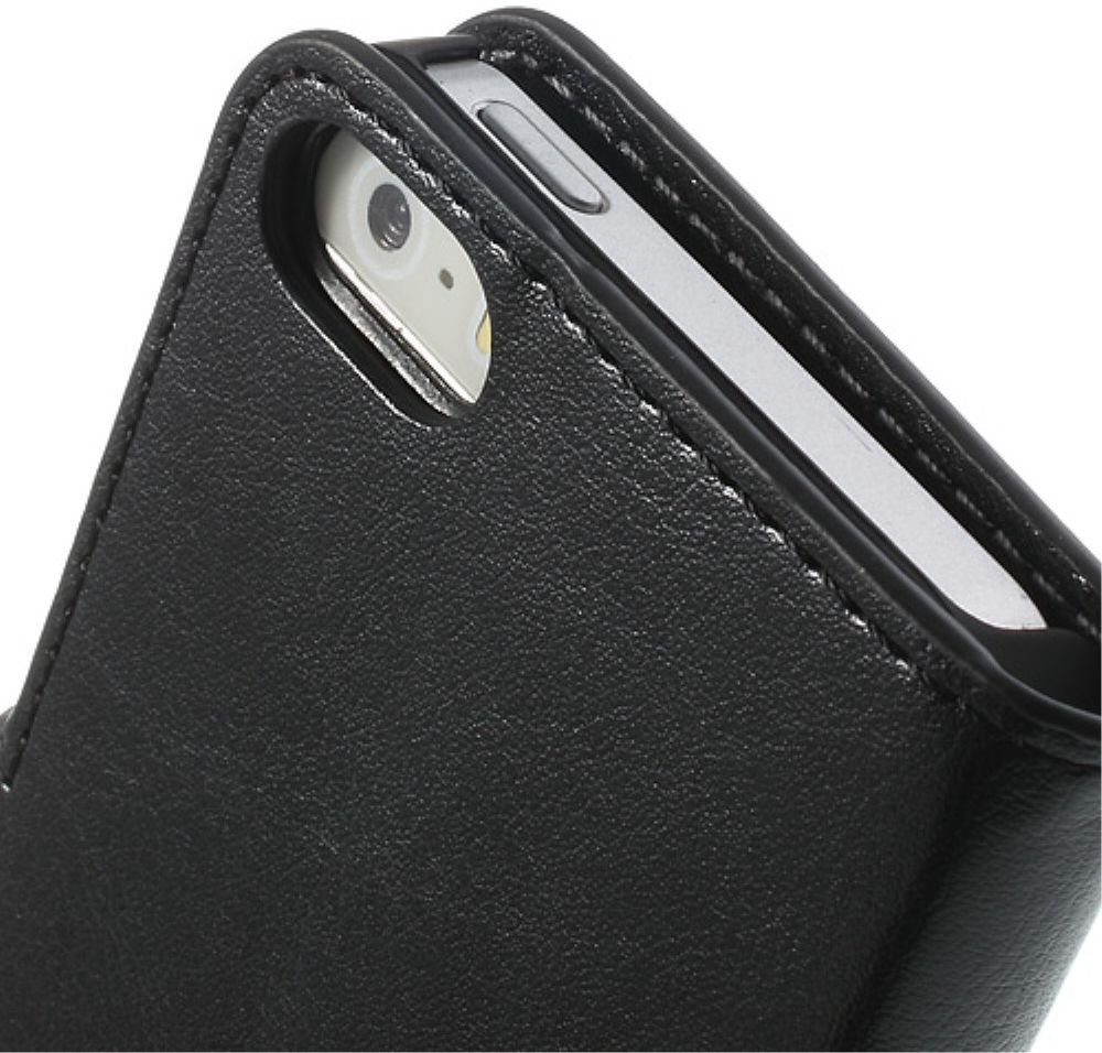 Apple iPhone SE / 5S / 5 Stijlvol Portemonnee Hoesje Zwart afbeelding 7