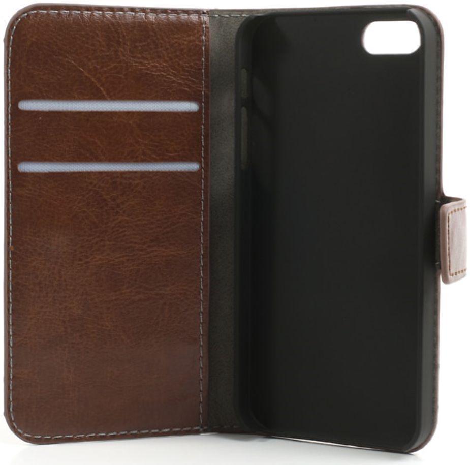 Apple iPhone SE / 5S / 5 Stijlvol Portemonnee Hoesje Bruin afbeelding 7