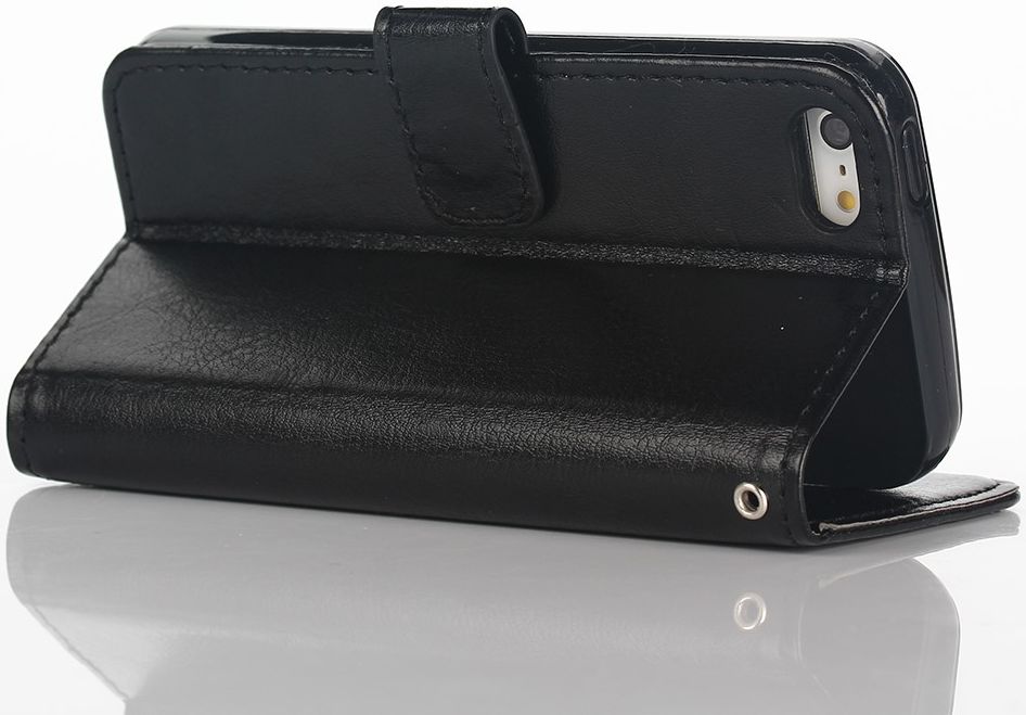 Apple iPhone SE / 5S / 5 Portemonnee Hoesje Zwart afbeelding 4