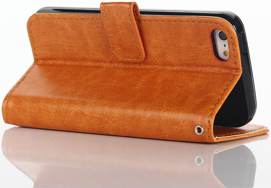 Apple iPhone SE / 5S / 5 Portemonnee Hoesje Bruin afbeelding 4
