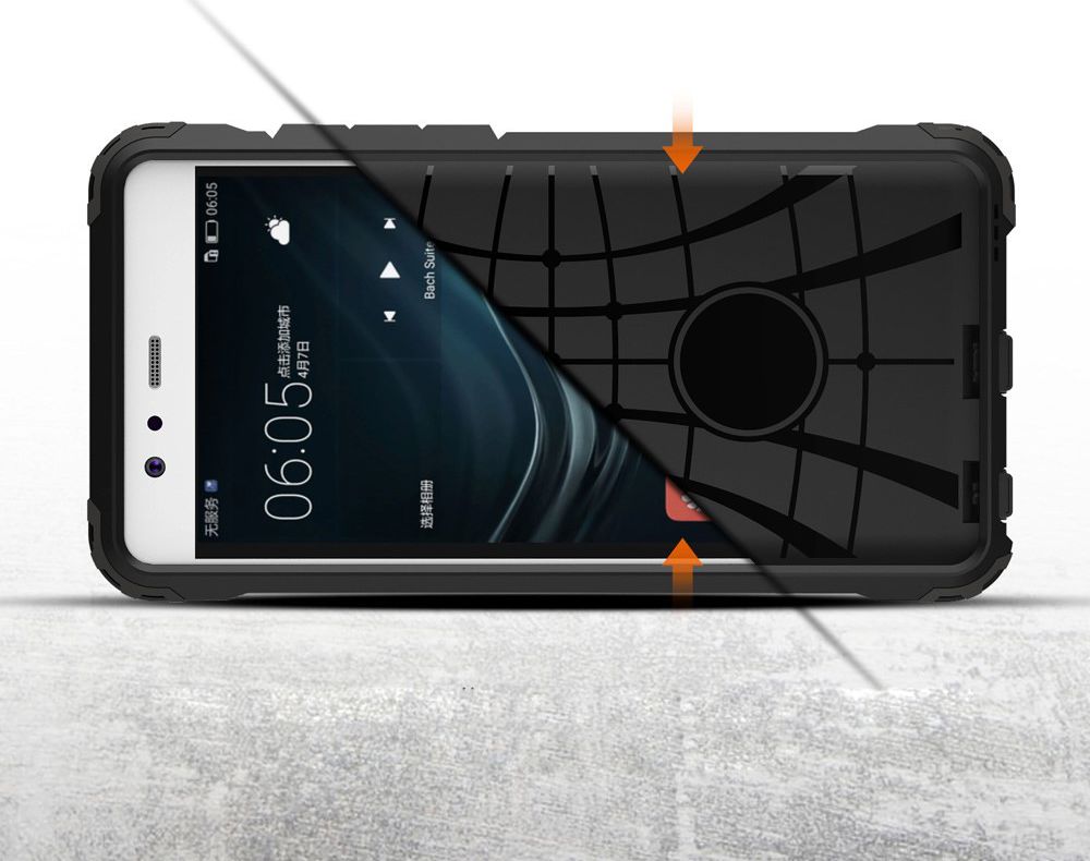 Huawei P9 Hybride Hoesje Zwart afbeelding 2