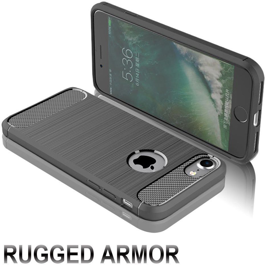 Apple iPhone 7/8 Geborsteld Grijs TPU Hoesje afbeelding 6