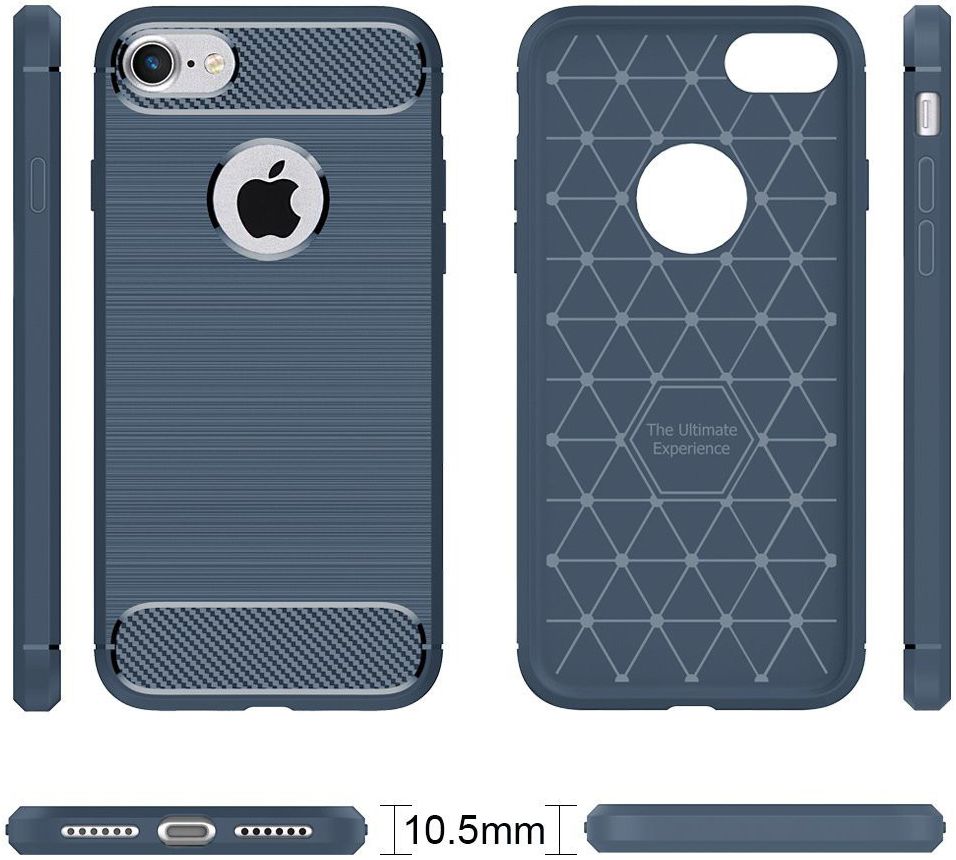Apple iPhone 7/8 Geborsteld Blauw TPU Hoesje afbeelding 5