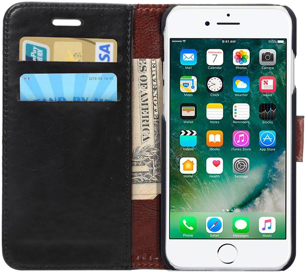 Apple iPhone 7 / 8 Book Cover Hoesje Zwart afbeelding 1