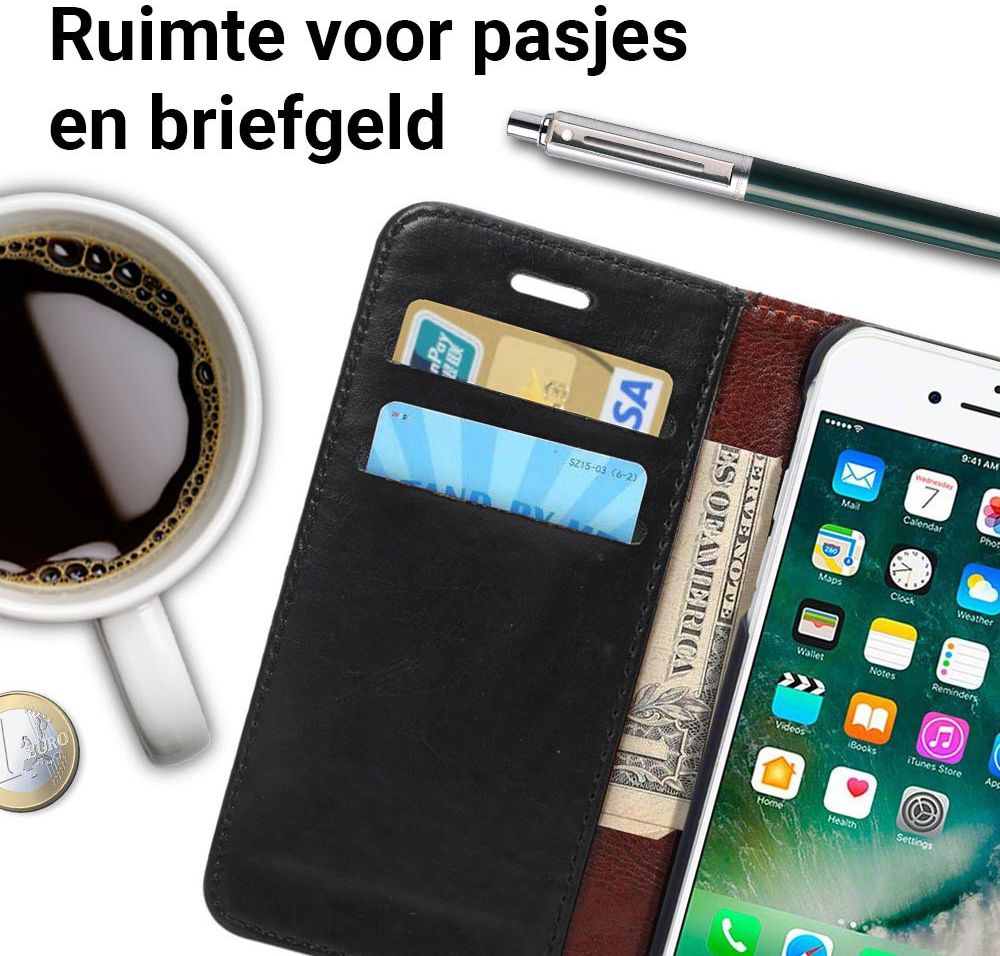 Apple iPhone 7 / 8 Book Cover Hoesje Zwart afbeelding 2