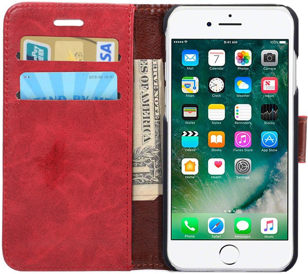 Apple iPhone 7 / 8 Book Cover Hoesje Rood afbeelding 1