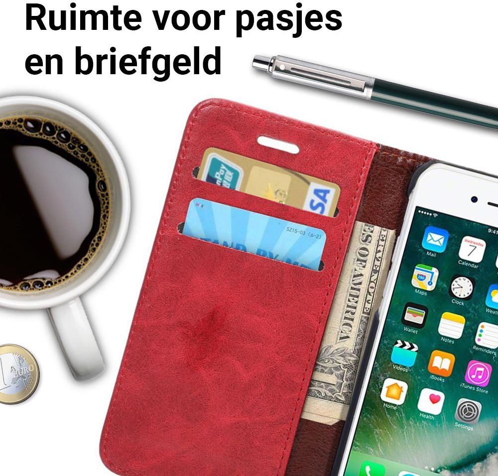 Apple iPhone 7 / 8 Book Cover Hoesje Rood afbeelding 2