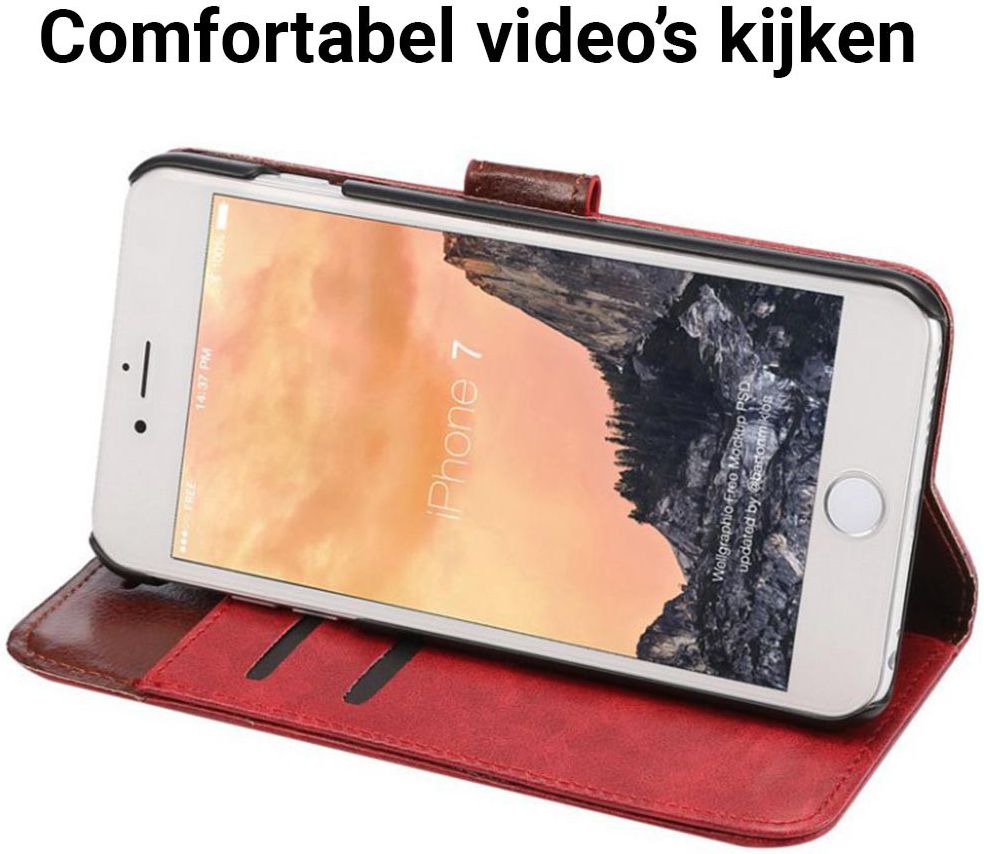 Apple iPhone 7 / 8 Book Cover Hoesje Rood afbeelding 4