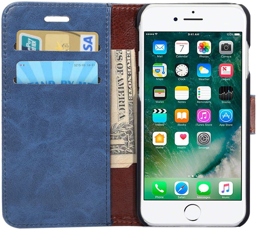Apple iPhone 7 / 8 Book Cover Hoesje Blauw afbeelding 2