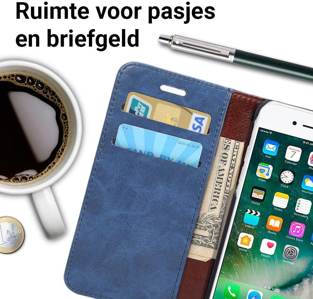 Apple iPhone 7 / 8 Book Cover Hoesje Blauw afbeelding 3
