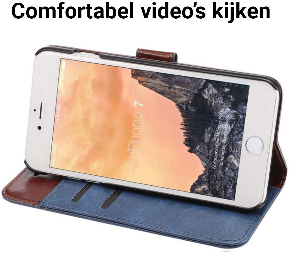 Apple iPhone 7 / 8 Book Cover Hoesje Blauw afbeelding 5