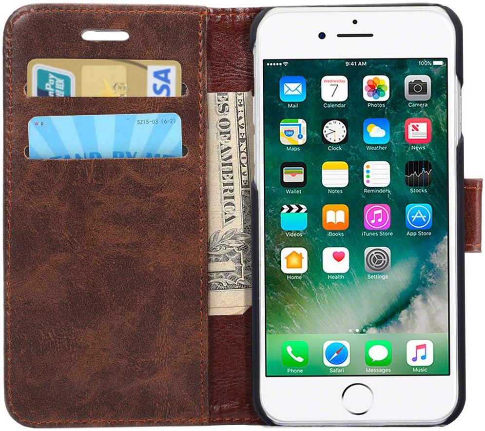 Apple iPhone 7 / 8 Book Cover Hoesje Coffee afbeelding 2