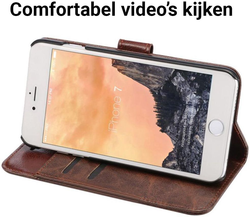 Apple iPhone 7 / 8 Book Cover Hoesje Coffee afbeelding 5