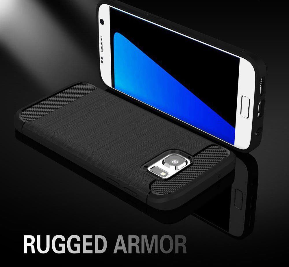Samsung Galaxy S7 Geborsteld TPU Hoesje Zwart afbeelding 6