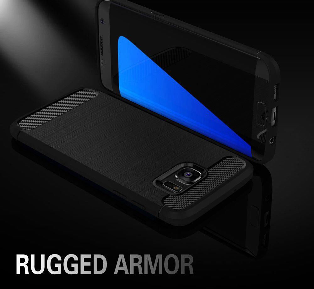 Samsung Galaxy S7 Edge Geborsteld TPU Hoesje Zwart afbeelding 5