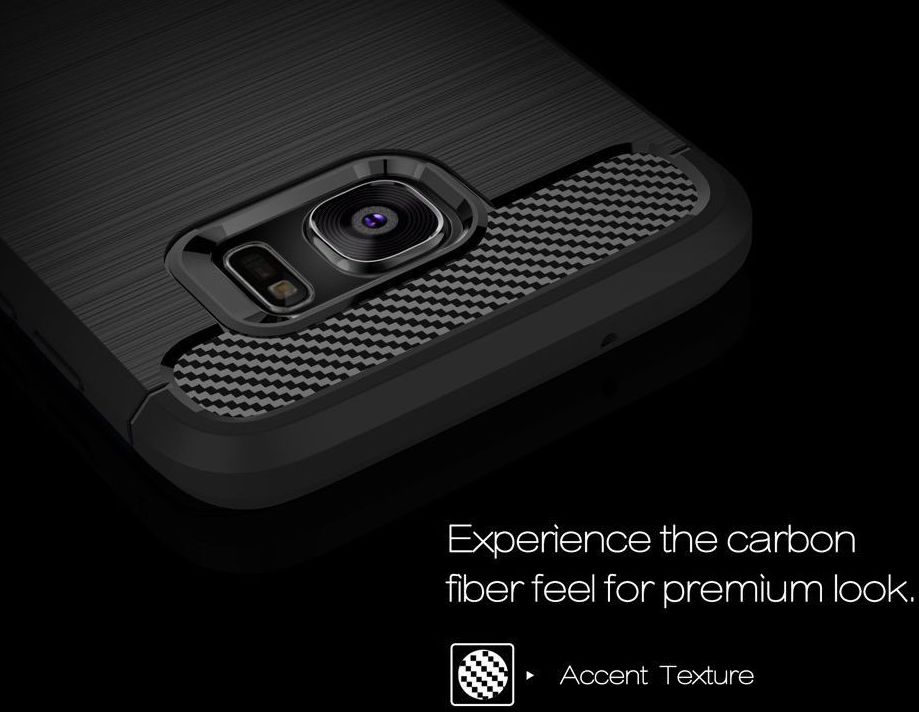 Samsung Galaxy S7 Edge Geborsteld TPU Hoesje Zwart afbeelding 6