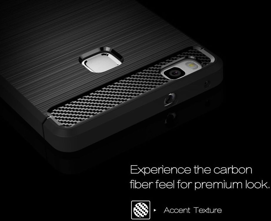 Huawei P9 Lite Geborsteld TPU Hoesje Zwart afbeelding 7