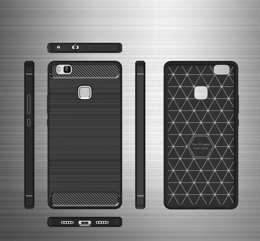 Huawei P9 Lite Geborsteld TPU Hoesje Zwart afbeelding 9