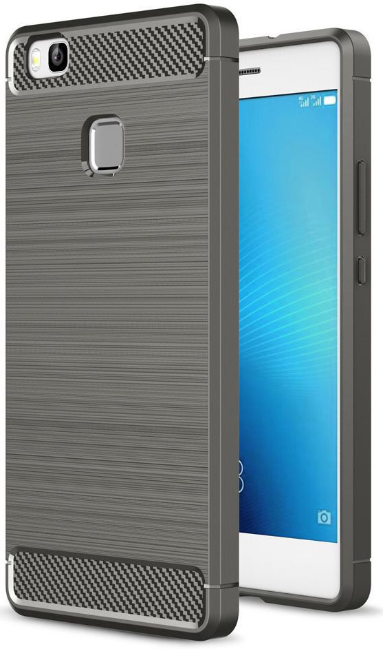Huawei P9 Lite Geborsteld TPU Hoesje Grijs afbeelding 1